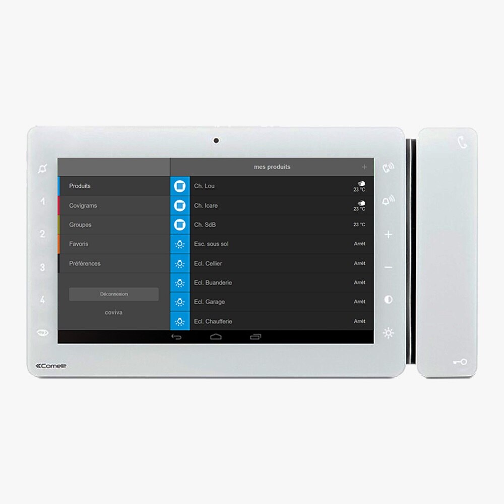 Moniteur Maxi de Comelit avec l'application coviva de Hager