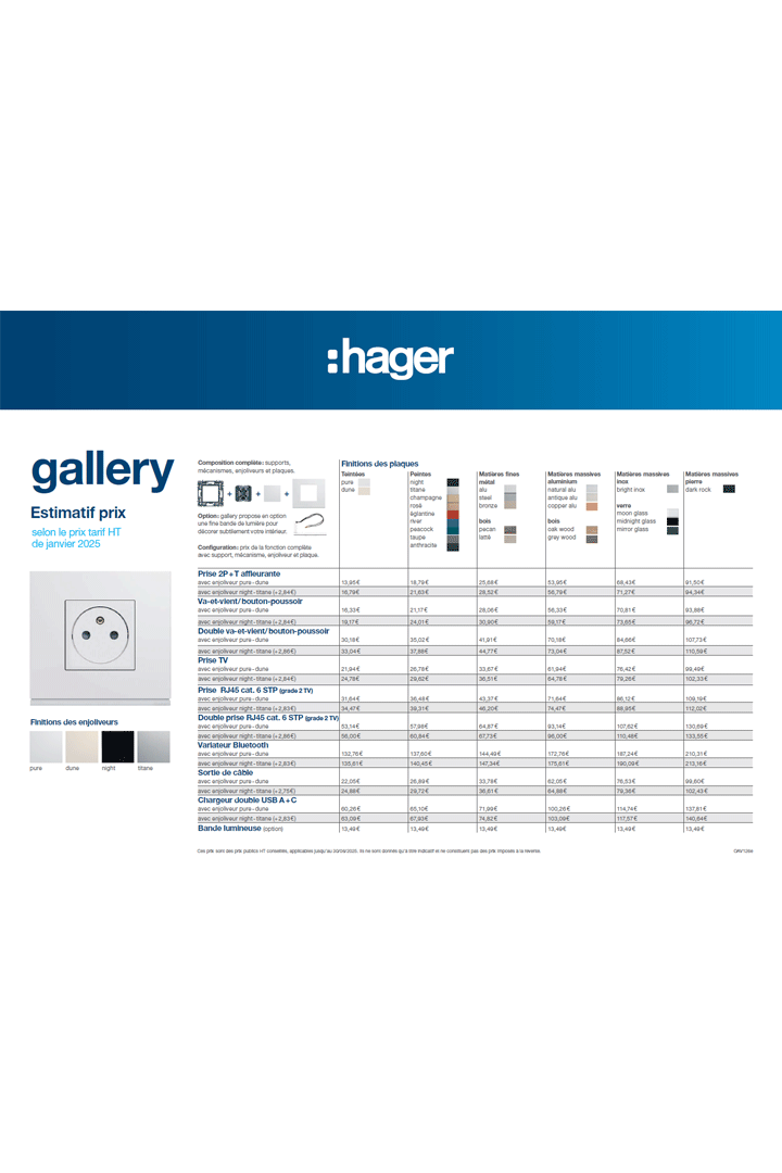 Hager brochure utilisateur final référentiel prix gallery