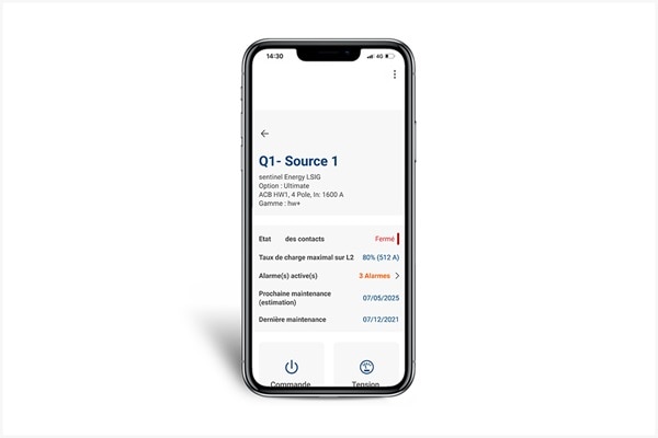 Vérification de l’état de fonctionnement dans l'app Hager Power touch