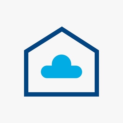 pictogramme Hager représentant le logement en réseau