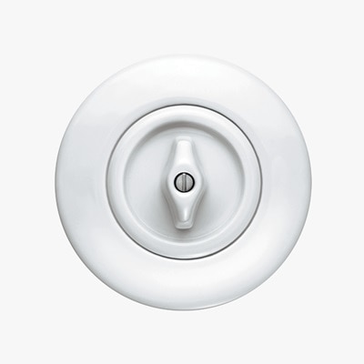 appareillage mural 1930 de Hager, plaque et interrupteur porcelaine de Rosenthal™ alba