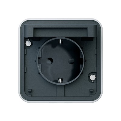 appareillage étanche IP55 cubyko de Hager, prise Schuko type F, WNA160