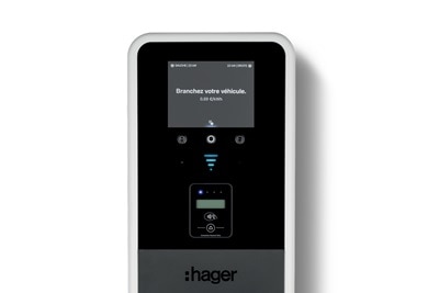 Personnalisation de l'écran sur la borne de recharge witty park 2 de Hager