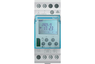 Horloge modulaire digitale programmable - 230V -16A - acier - Gris