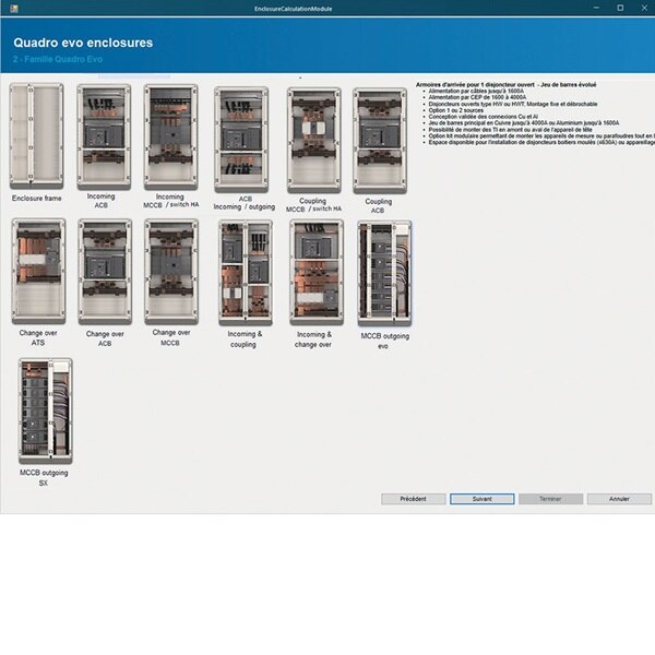 Vue sur le logiciel hagercad.T Hager d'enveloppes pré-équipées