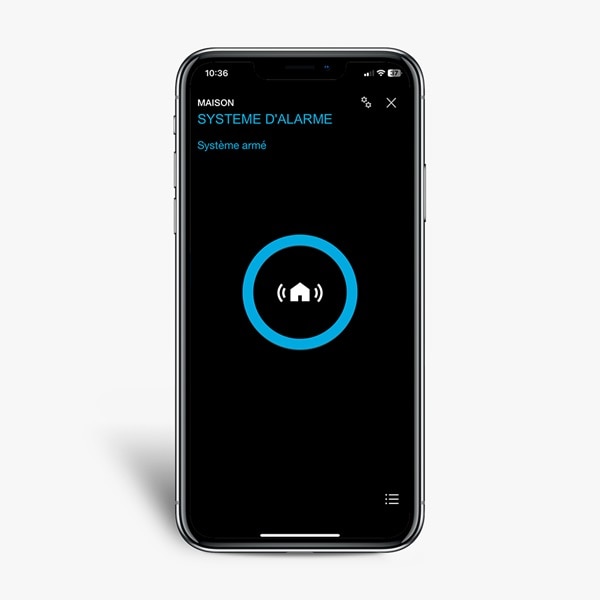 L'alarme pilotée en KNX par domovea de Hager sur un smartphone