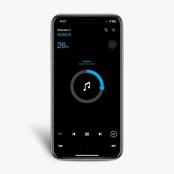 L'audio piloté en KNX par domovea de Hager sur un smartphone