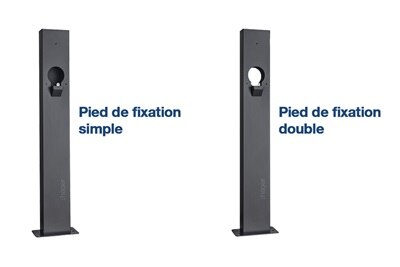 Pieds de fixation simple (XVA130) et double (XVA135) pour bornes witty 