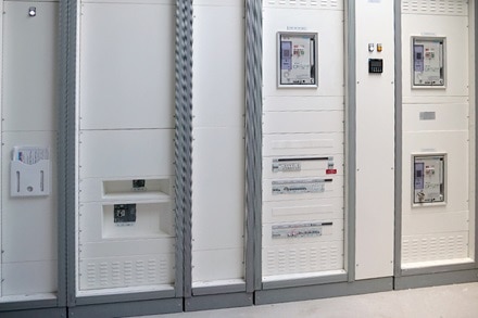 Réalisation chantier Hager, siège social de Soprema, le Grand Charles à Strasbourg, armoire quadro evo de Hager