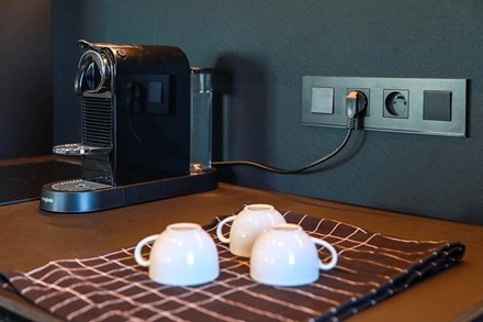 appareillage gallery multiposte de Hager dans kitchenette