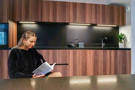 cuisine, appareillage gallery Hager, Résidence Le Palais Gallien à Bordeaux