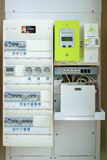 coffret électrique gamma+ Hager, contrôleur connecté coviva Hager, Résidence Le Palais Gallien à Bordeaux