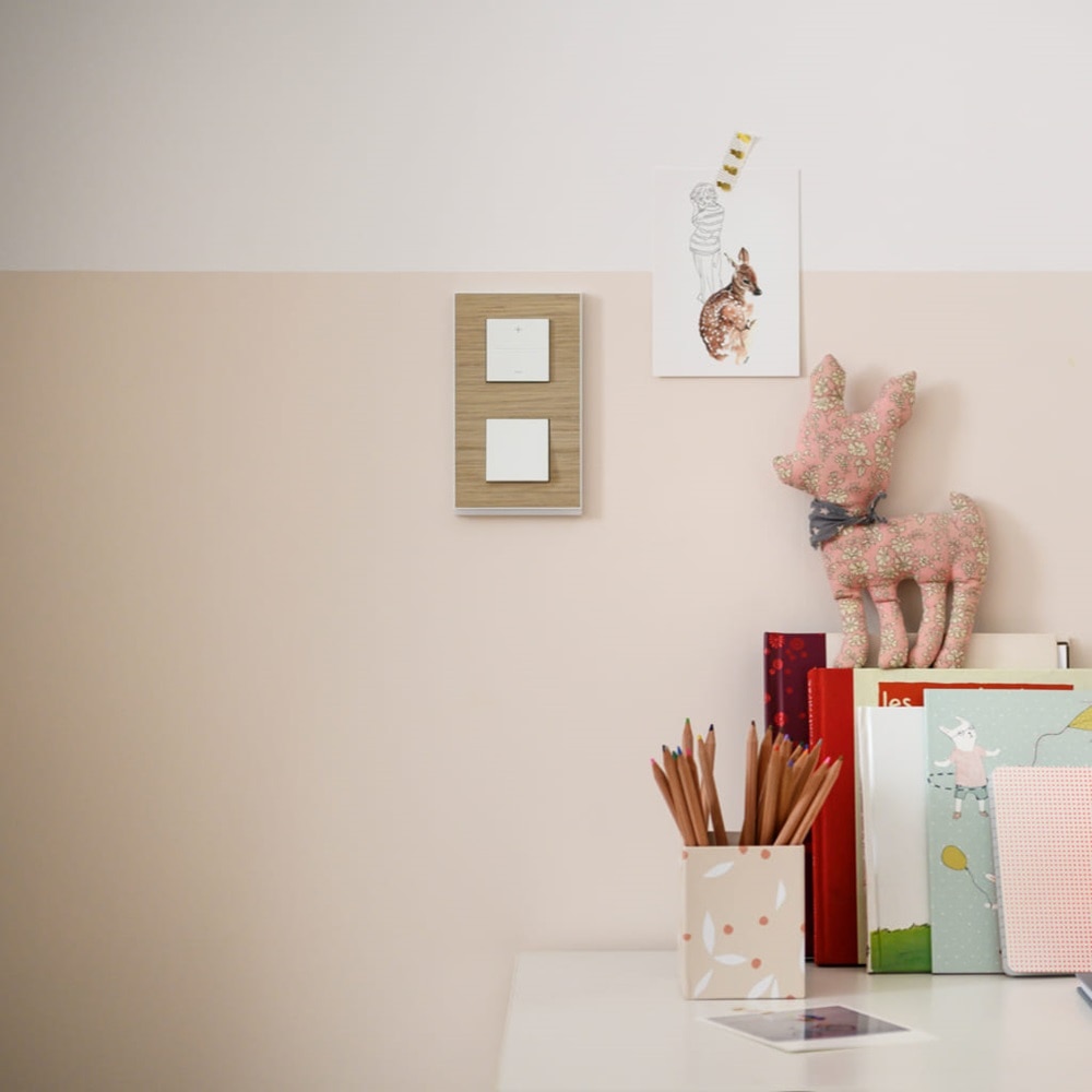 gallery, interrupteur, interrupteur et prises, prises murales, interrupteur couleur, touche blanche, interieur, decoration, décoration maison, couleur bois, matiere fine, matiere bois, interrupteur bois, interrupteur gallery, interrupteur Hager, Hager gallery, plaque double