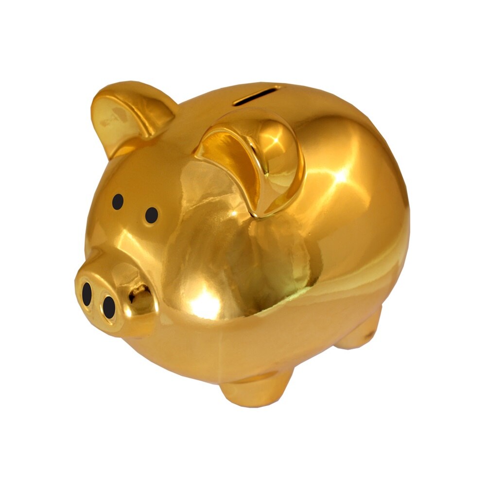 tirelire cochon dorée