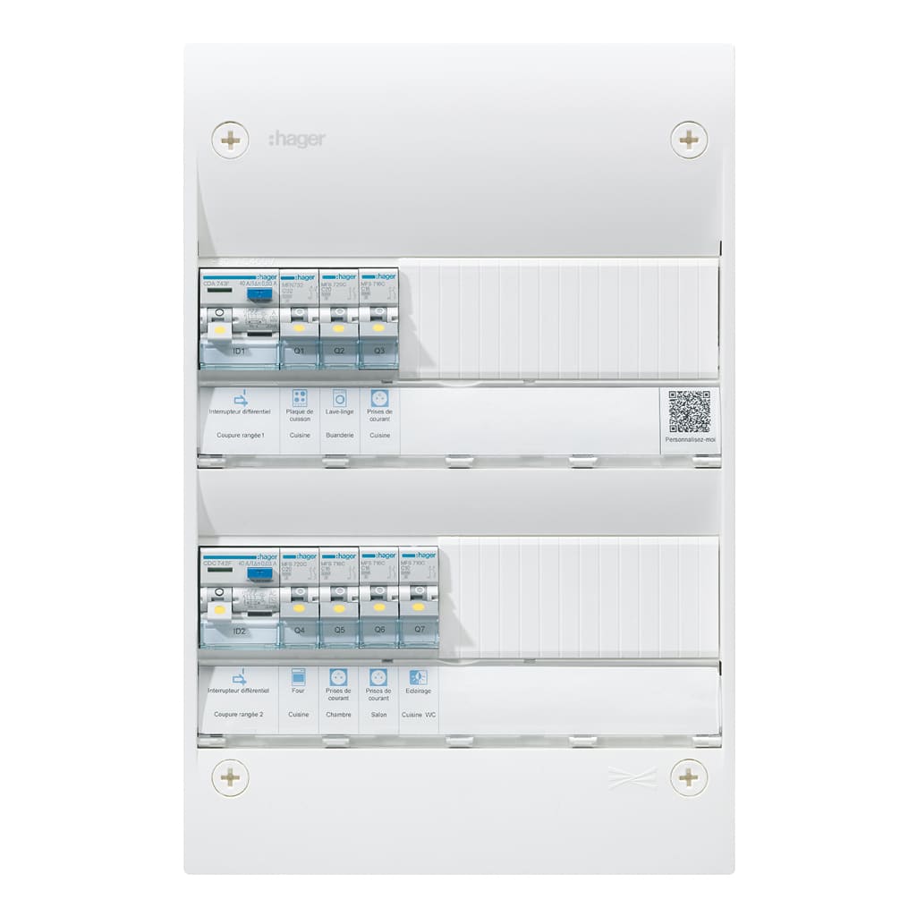 Tableau électrique Hager Gamma installé dans un logement