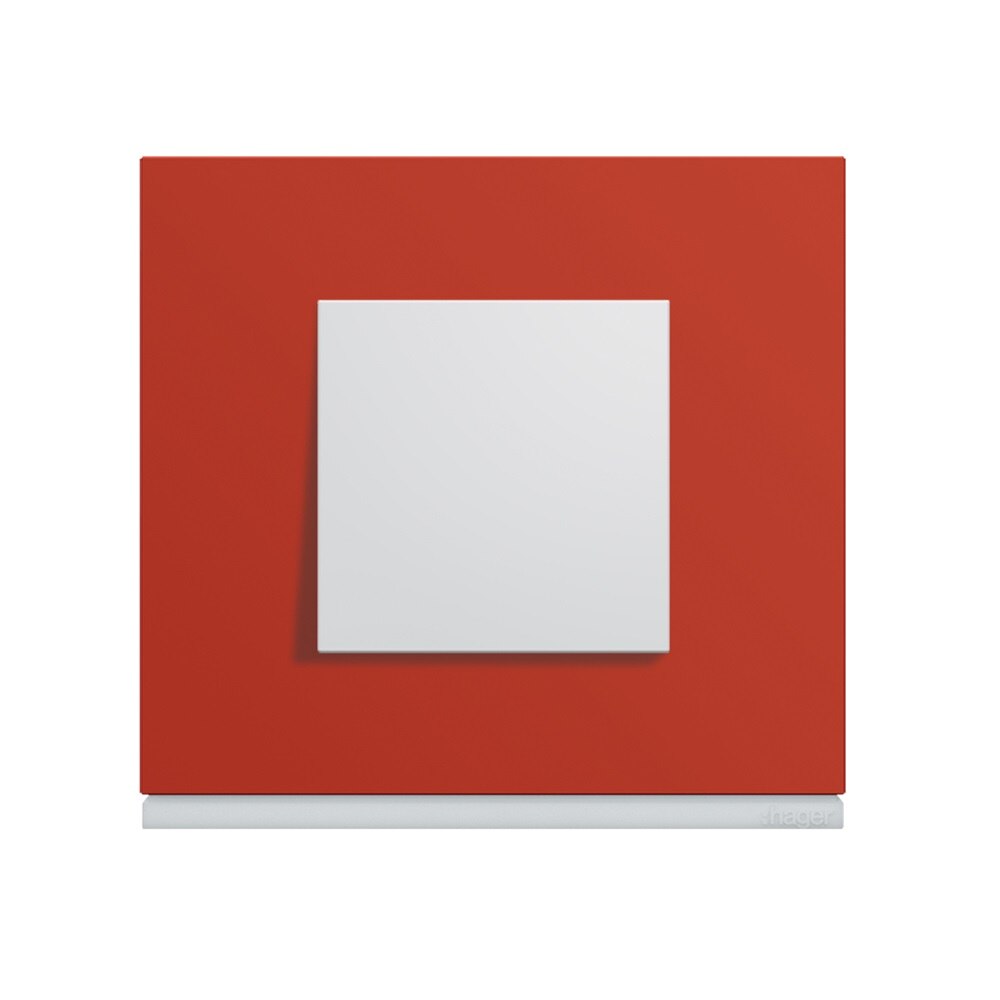 appareillage mural gallery de Hager, finition églantine avec interrupteur pure