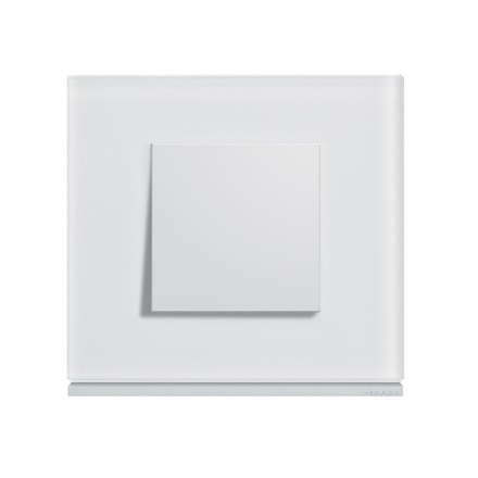 appareillage mural gallery de Hager, finition moon glass avec interrupteur pure