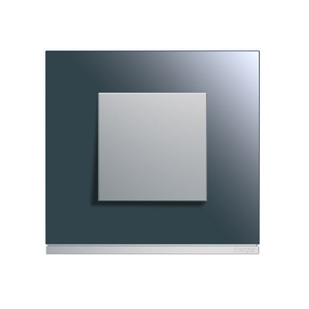 appareillage mural gallery de Hager, finition mirror glass avec interrupteur pure