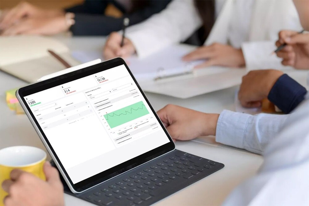 Tablet featuring software.