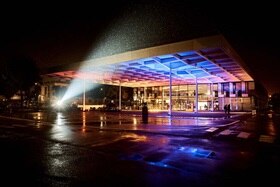 Hager Group Awards 2023 I Hager Forum illuminated by night