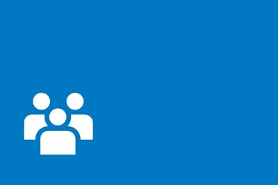 Pittogramma del simbolo di aggregato di persone su sfondo azzurro