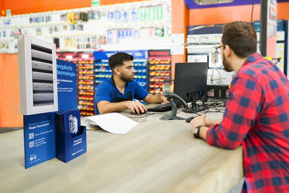 espositore vegaD Hager Bocchiotti