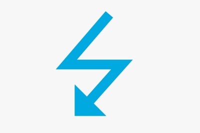 Pittogramma di una freccia a forma di lampo che rappresenta adattabilità su sfondo grigio