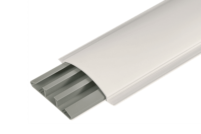 Canale sopra pavimento 3 scomparti bianco CSP-N Bocchiotti su sfondo neutro