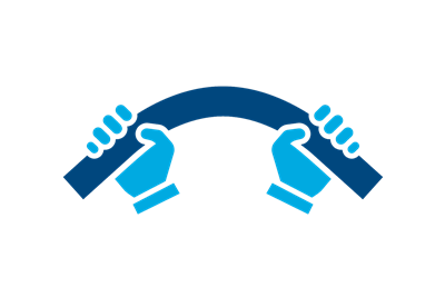 pittogramma che rappresenta il tubo corrugato come si comporta in quando viene piegato