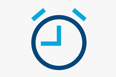 Pittogramma di un orologio nei colori blu e azzurro