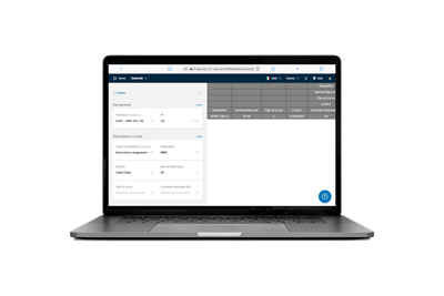 notebook con videata del configuratore di tabelle di selettività, coordinamento e backup Hager