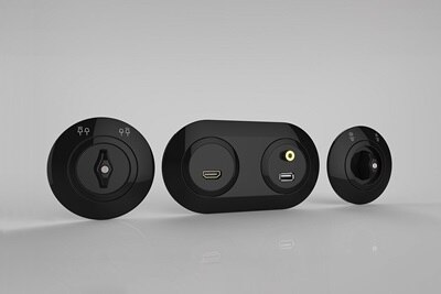 Interruttore Berker Serie 1930 in design retrò nero con porte USB - media box.