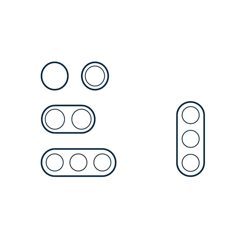 Schema delle dimensioni dei telai della gamma di interruttori Berker R.classic da uno fino a tre moduli con installazione orizzontale o verticale