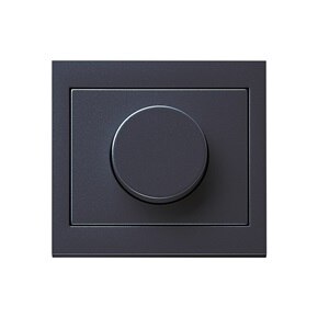 Vista frontale del dimmer rotativo LED Berker in cornice singola della gamma di interruttori Berker K.5