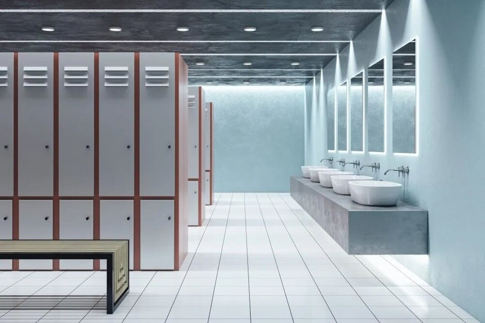 Interno spogliatoio di lusso di una palestra