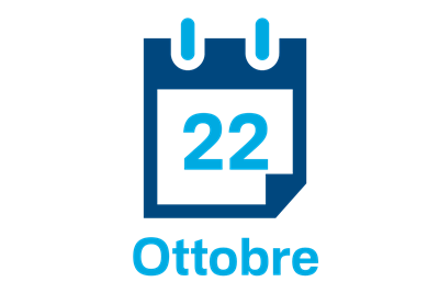 Pittogramma calendario con data 22 ottobre