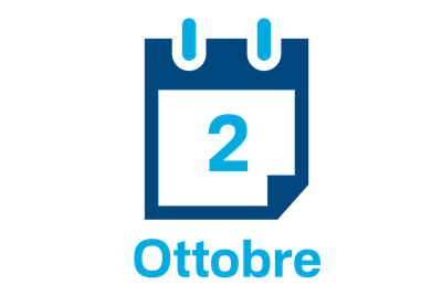 Pittogramma calendario con data 2 ottobre