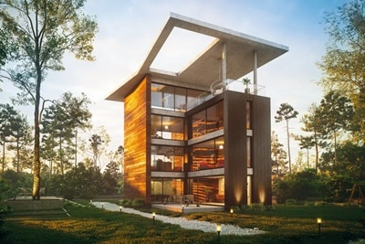 Esempio di costruzione eco compatibile immersa nel verde