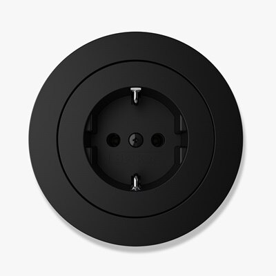 Vista frontale presa Berker R.Classic matt di colore nero su sfondo neutro