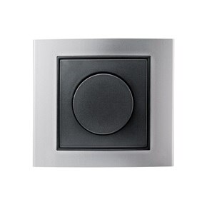 Frontansicht Berker LED Dimmer im 1fach Rahmen des Schalterprogramms Berker B.3.