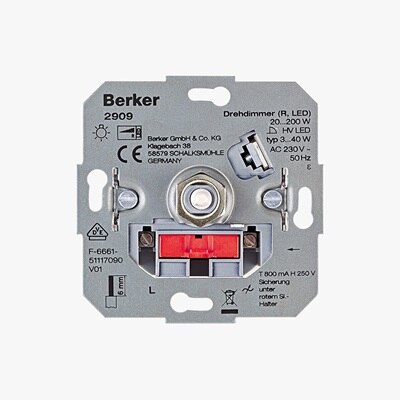 Frontansicht vom Berker Drehdimmer LED Basic 2909