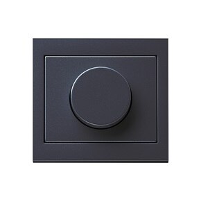 Frontansicht Berker LED Dimmer im 1fach Rahmen des Schalterprogramms Berker K.1.