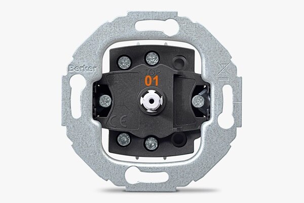 Vista frontale dell'inserto dell'interruttore rotante Berker Serie 1930 con numero di riferimento 01