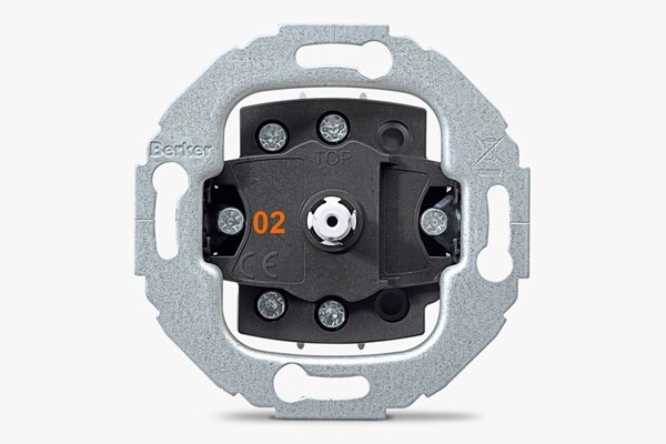 Vista frontale dell'inserto dell'interruttore rotante Berker Serie 1930 con numero di riferimento 02