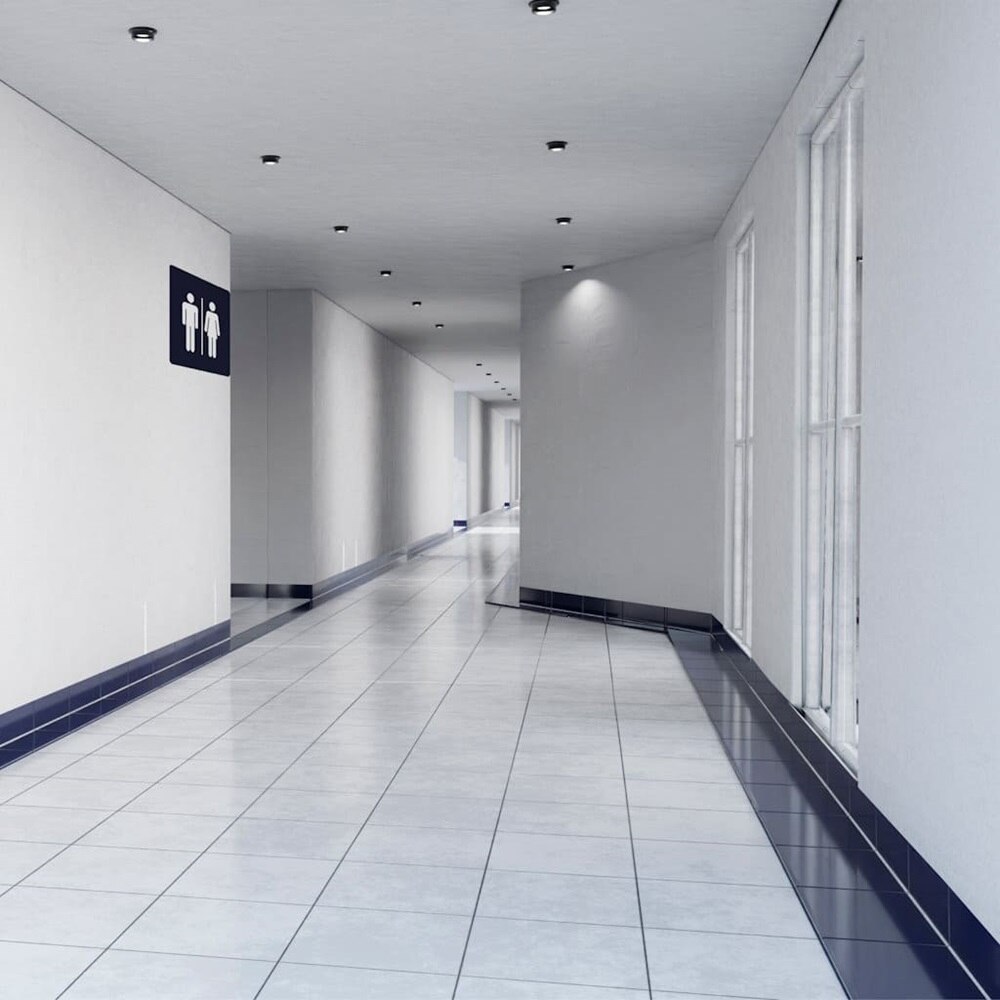 Vista di un ambiente interno di un corridoio