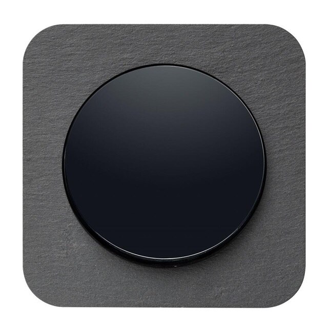 schakelaar Q.1 zwarte toets en afdekplaat in beton