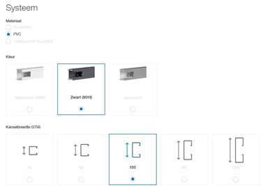 Configurator kabelgoot keuze 1080x720
