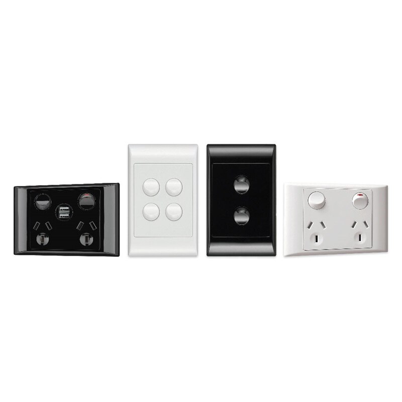 Symmetrical and circular switches and sockets