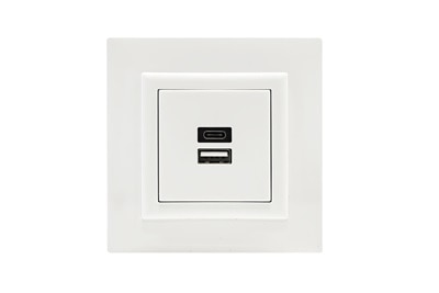 Gniazdo USB lumina intense firmy Hager w kolorze białym