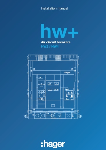 Okładka instrukcji instalacji wyłączników powietrznych Hager HW+ HW2 / HW4